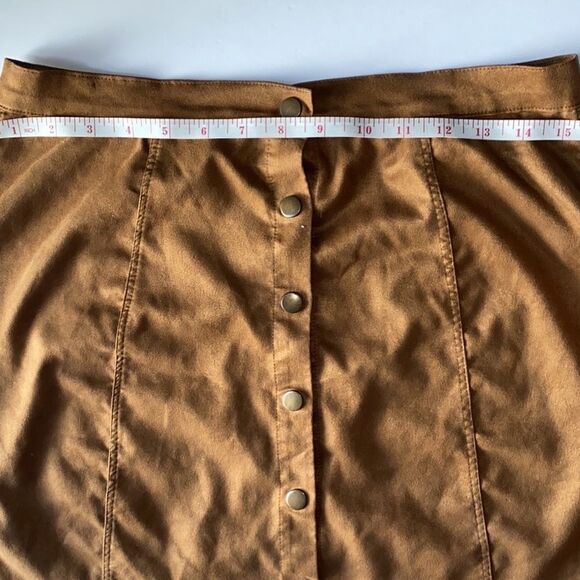 Boutique, Camel Tan, Faux Suede, Mini Skirt - Picture 12 of 14